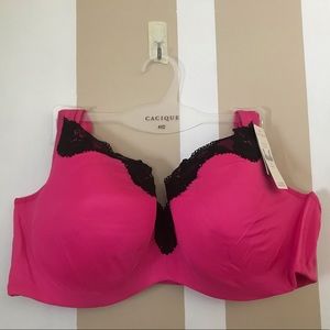 NWT Cacique Lace-Trim Balconette Bra - Size 44D